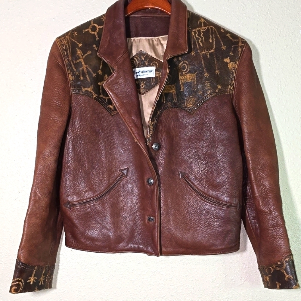 Bounty Hunter Genuine Brown Leather Jacket